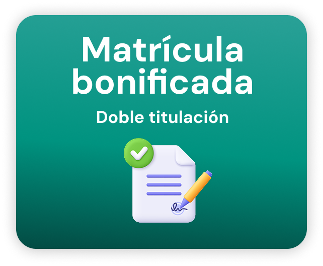 Matricula bonificada para doble titulacion Universidad Siglo 21