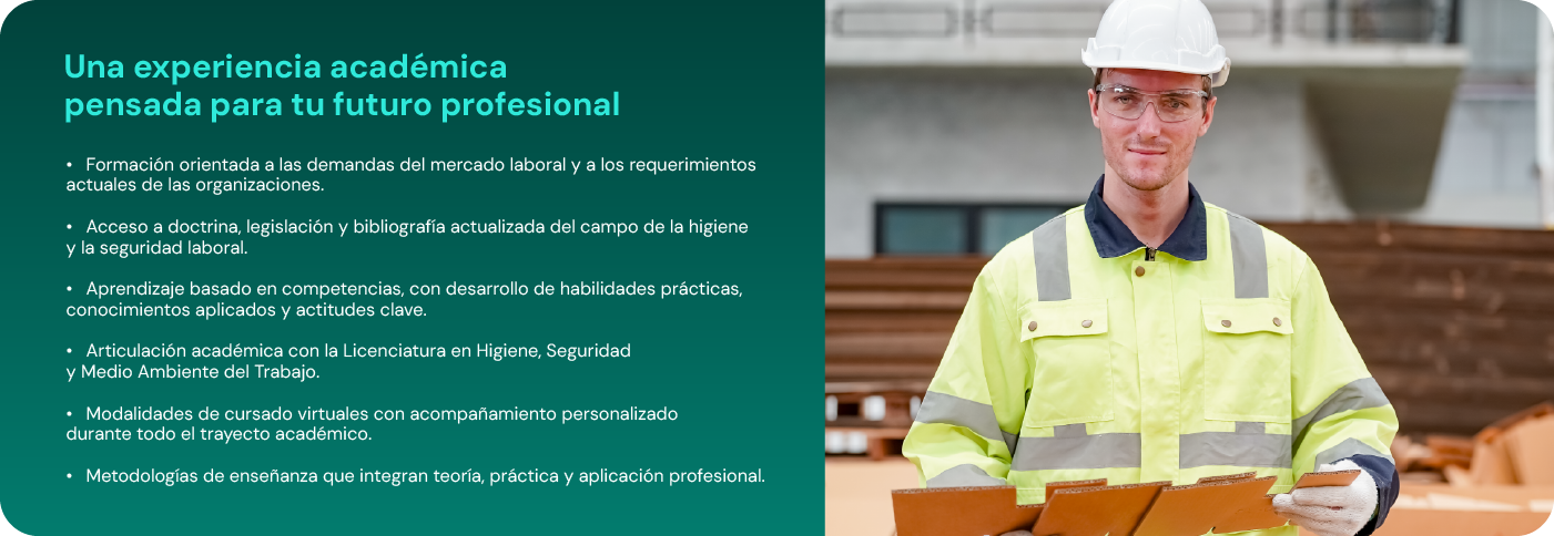 banner desktop diferenciales Tecnicatura en Higiene y Seguridad Laboral Universidad Siglo 21